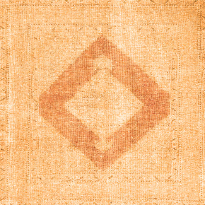 Round Machine Washable Persian Orange Traditional Area Rugs, wshtr4344org