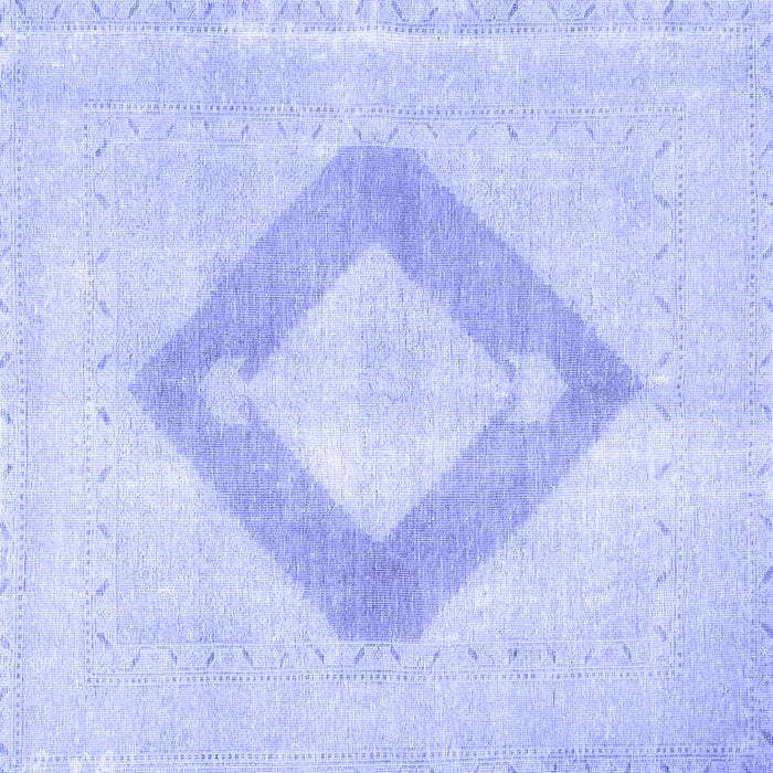 Square Machine Washable Persian Blue Traditional Rug, wshtr4344blu