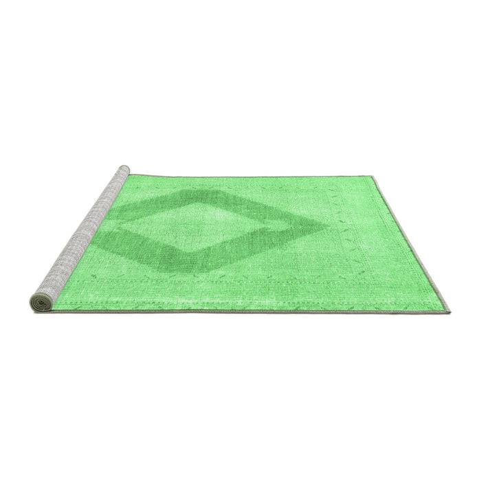Sideview of Machine Washable Persian Emerald Green Traditional Area Rugs, wshtr4344emgrn