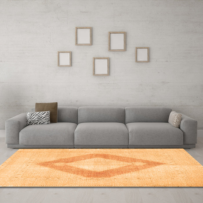 Machine Washable Persian Orange Traditional Area Rugs in a Living Room, wshtr4344org