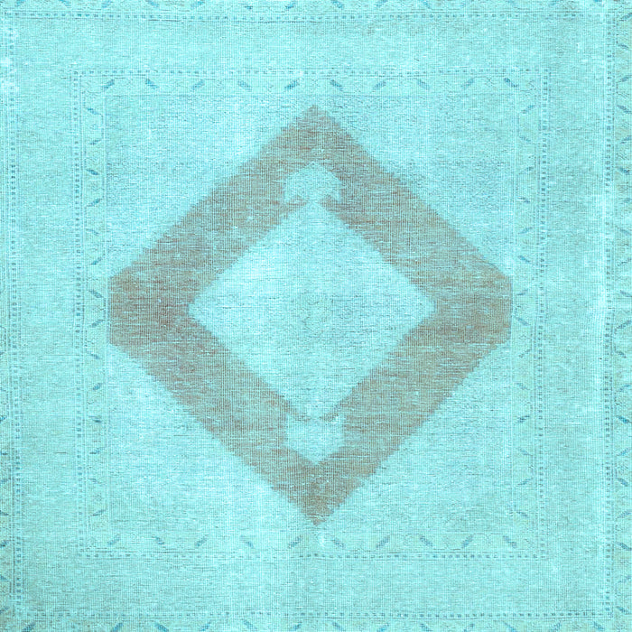 Square Machine Washable Persian Light Blue Traditional Rug, wshtr4344lblu