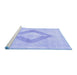 Sideview of Machine Washable Persian Blue Traditional Rug, wshtr4344blu