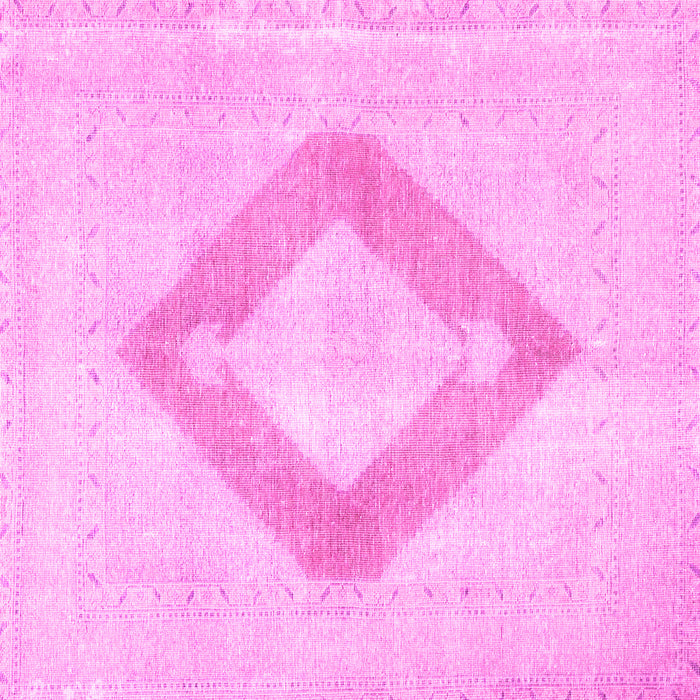 Square Machine Washable Persian Pink Traditional Rug, wshtr4344pnk