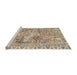 Sideview of Machine Washable Traditional Brown Rug, wshtr4345