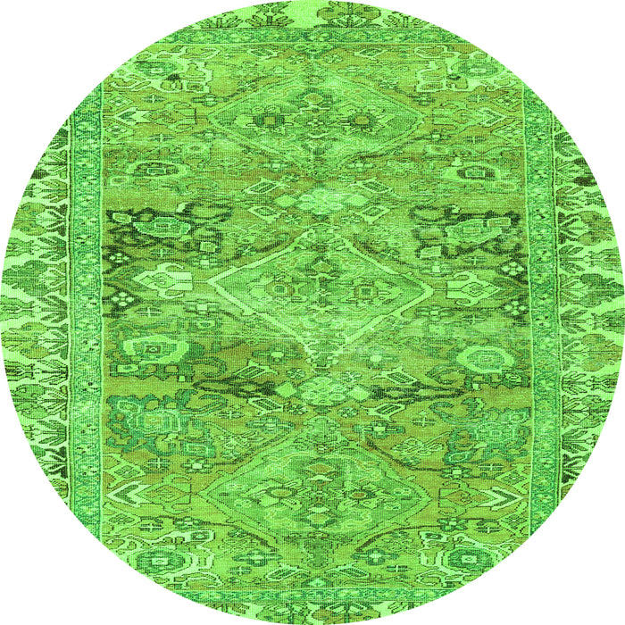Square Persian Green Traditional Rug, tr4345grn