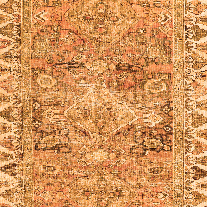 Serging Thickness of Machine Washable Persian Orange Traditional Area Rugs, wshtr4345org