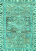 Machine Washable Persian Turquoise Traditional Area Rugs, wshtr4345turq