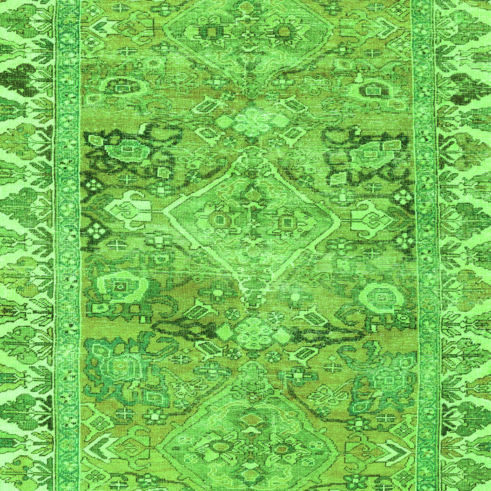 Serging Thickness of Machine Washable Persian Green Traditional Area Rugs, wshtr4345grn