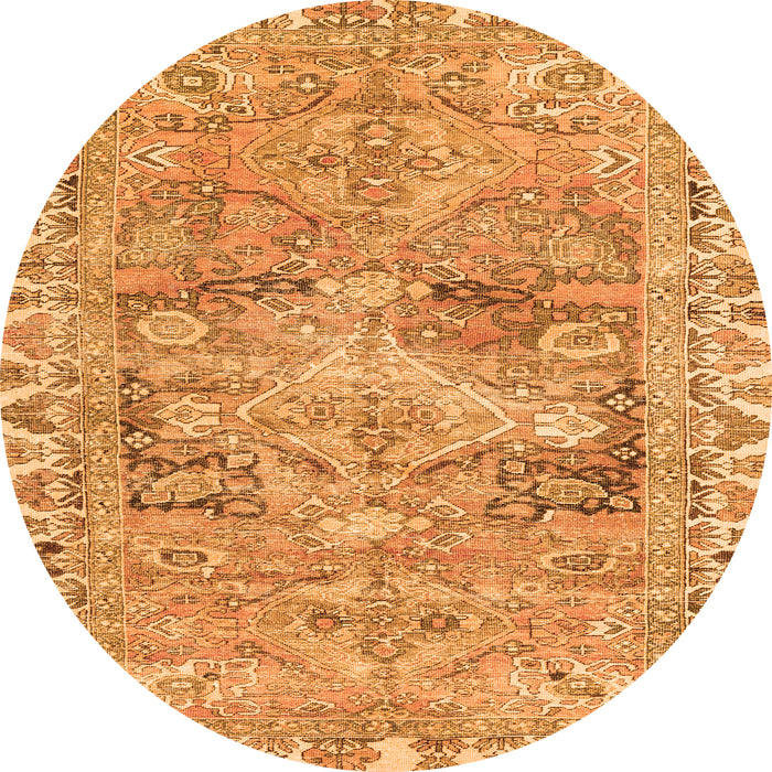 Machine Washable Persian Orange Traditional Area Rugs, wshtr4345org