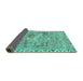 Sideview of Persian Turquoise Traditional Rug, tr4345turq