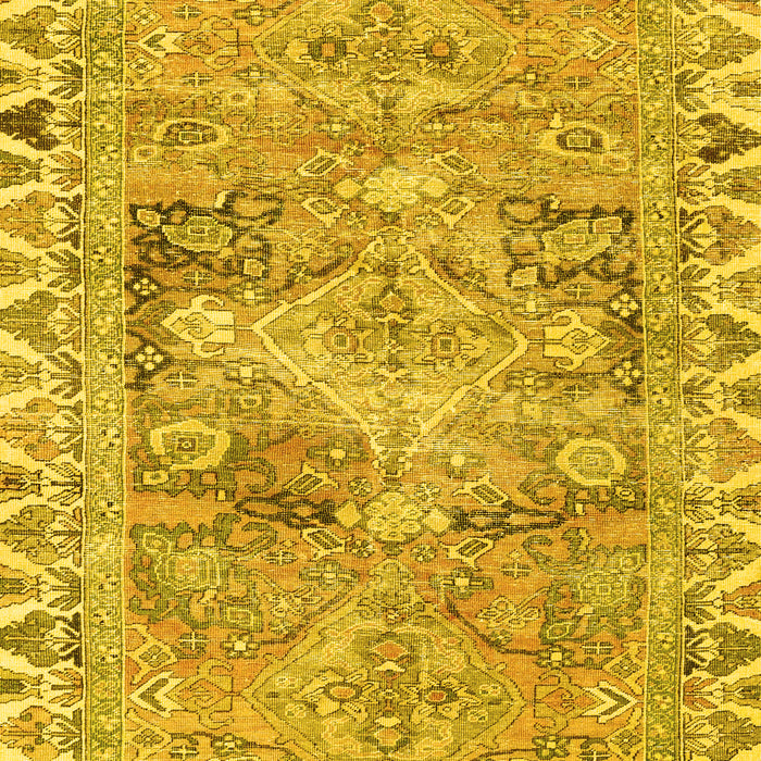 Machine Washable Persian Yellow Traditional Rug, wshtr4345yw