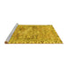 Sideview of Machine Washable Persian Yellow Traditional Rug, wshtr4345yw