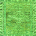 Serging Thickness of Persian Green Traditional Rug, tr4345grn