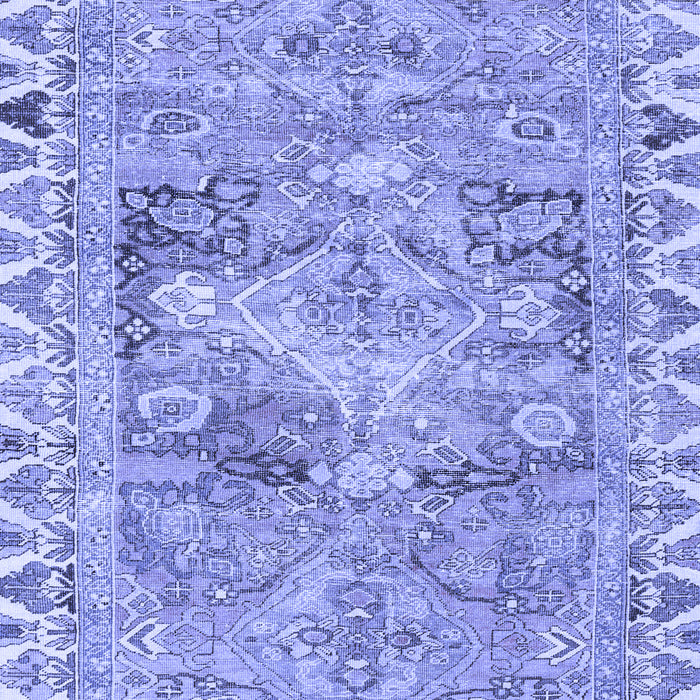 Machine Washable Persian Blue Traditional Rug, wshtr4345blu
