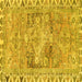 Square Persian Yellow Traditional Rug, tr4345yw