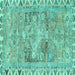 Square Persian Turquoise Traditional Rug, tr4345turq