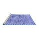 Sideview of Machine Washable Persian Blue Traditional Rug, wshtr4345blu