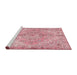 Sideview of Machine Washable Traditional Dark Pink Rug, wshtr4346