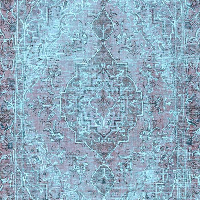 Medallion Light Blue Traditional Rug, tr4346lblu
