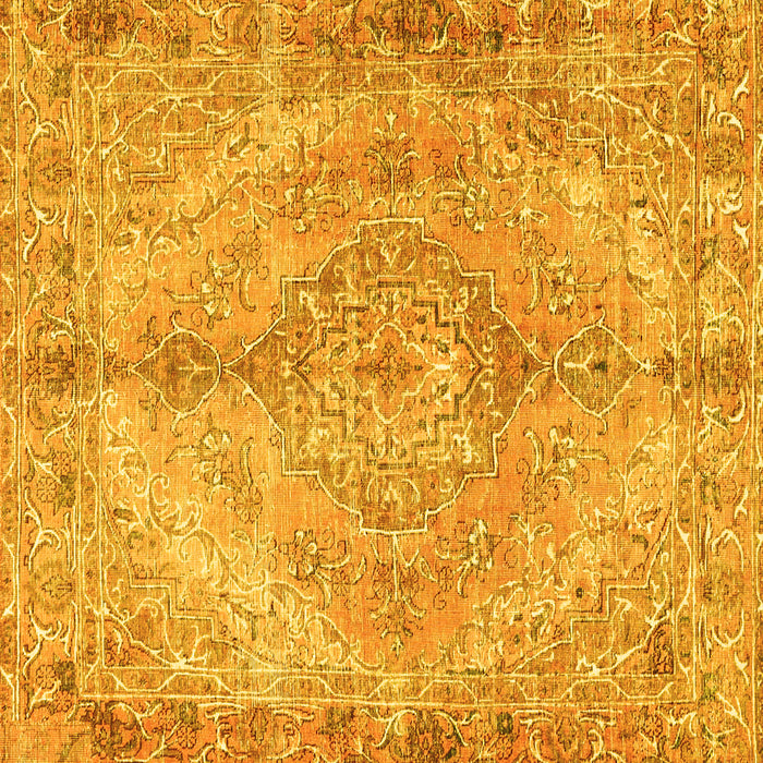 Square Medallion Yellow Traditional Rug, tr4346yw