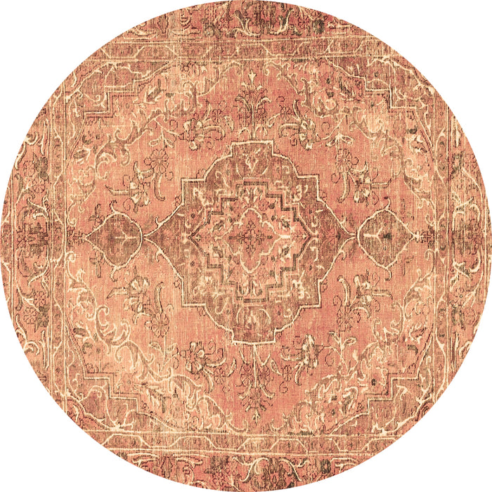 Round Medallion Brown Traditional Rug, tr4346brn