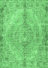 Medallion Emerald Green Traditional Rug, tr4346emgrn