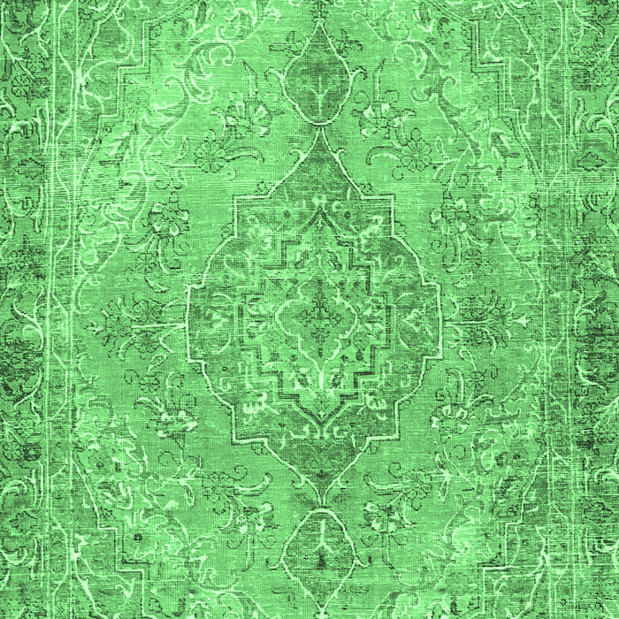 Medallion Emerald Green Traditional Rug, tr4346emgrn