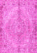 Machine Washable Medallion Pink Traditional Rug, wshtr4346pnk