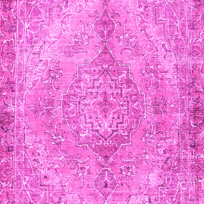 Machine Washable Medallion Pink Traditional Rug, wshtr4346pnk