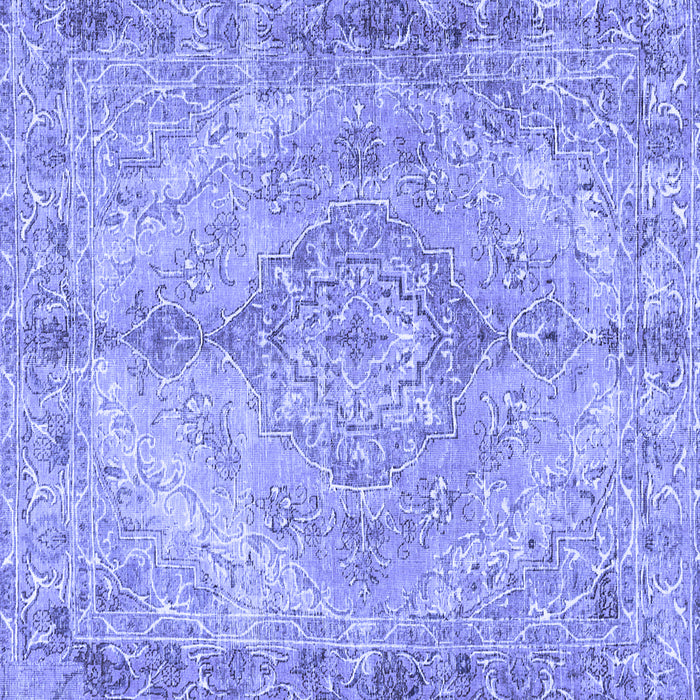 Square Medallion Blue Traditional Rug, tr4346blu