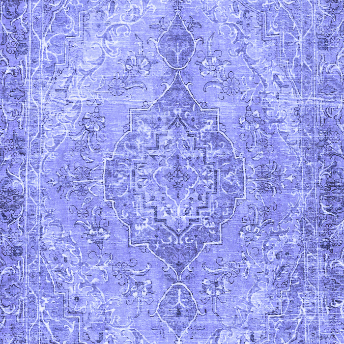 Machine Washable Medallion Blue Traditional Rug, wshtr4346blu