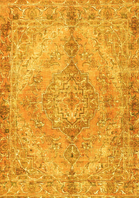 Medallion Yellow Traditional Rug, tr4346yw