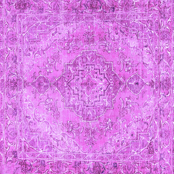 Square Machine Washable Medallion Purple Traditional Area Rugs, wshtr4346pur