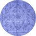 Round Persian Blue Traditional Rug, tr4347blu