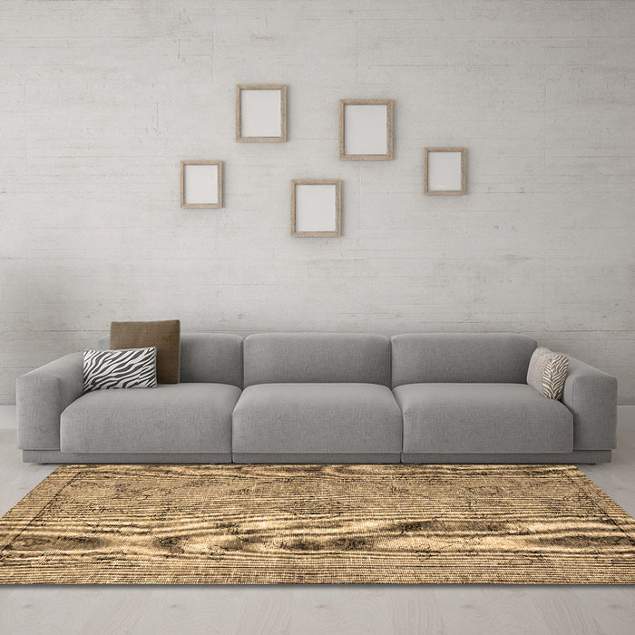 Machine Washable Persian Brown Traditional Rug in a Living Room,, wshtr4347brn