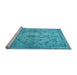 Sideview of Machine Washable Persian Light Blue Traditional Rug, wshtr4347lblu