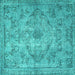 Square Persian Turquoise Traditional Rug, tr4347turq