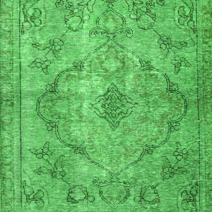 Serging Thickness of Machine Washable Persian Green Traditional Area Rugs, wshtr4347grn