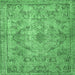 Square Persian Emerald Green Traditional Rug, tr4347emgrn