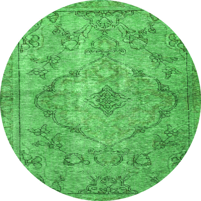 Square Persian Green Traditional Rug, tr4347grn