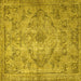 Square Persian Yellow Traditional Rug, tr4347yw