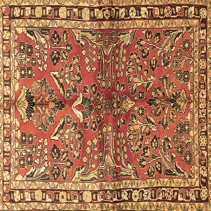 Square Persian Brown Traditional Rug, tr4348brn