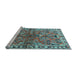 Sideview of Machine Washable Persian Light Blue Traditional Rug, wshtr4348lblu