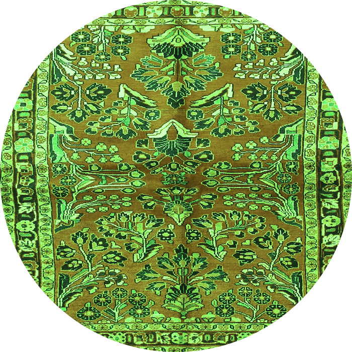 Square Persian Green Traditional Rug, tr4348grn