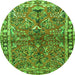 Square Persian Green Traditional Rug, tr4348grn
