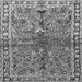 Round Machine Washable Persian Gray Traditional Rug, wshtr4348gry