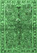 Machine Washable Persian Emerald Green Traditional Area Rugs, wshtr4348emgrn