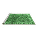 Sideview of Machine Washable Persian Emerald Green Traditional Area Rugs, wshtr4348emgrn