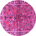 Round Persian Pink Traditional Rug, tr4348pnk