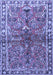 Machine Washable Persian Blue Traditional Rug, wshtr4348blu